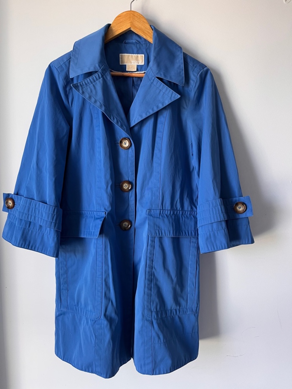 🔥CLEAROUT🔥 3/$25🔥Michael Kors Blue Trench-Style Jacket | Statement Coat | Sz M